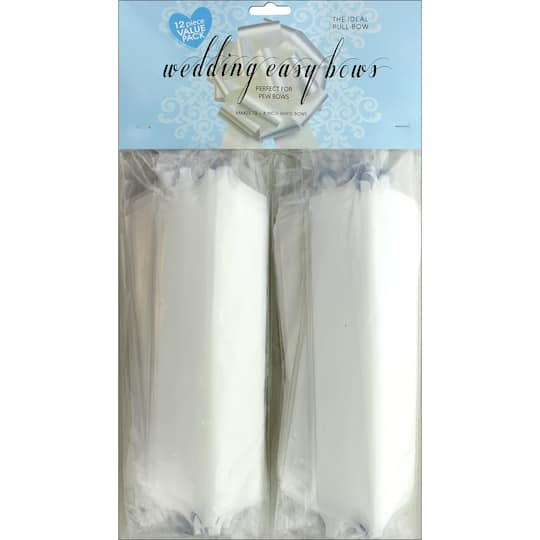Morex Ribbon 8&#x22; White Wedding Easy Bows, 12ct.